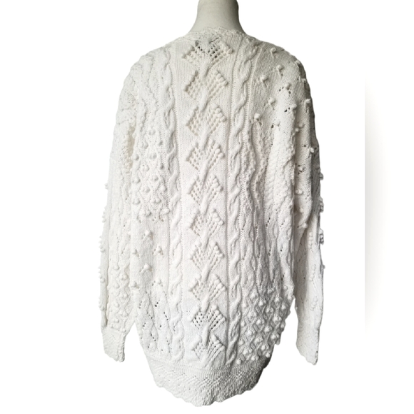 NWOT Beautiful Women's Plus Hand Knitted Cable Neck Chunky Cozy Warm Sweater 3XL - Picture 5 of 6